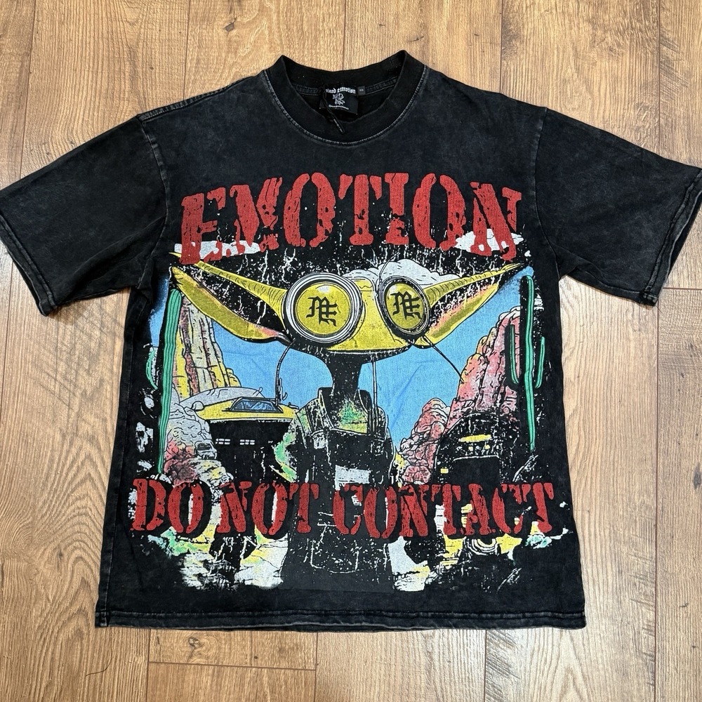 Mixed Emotion Graphic T-Shirt Tee T Shirt Mens Sz Small S RARE 2 Sided Design
